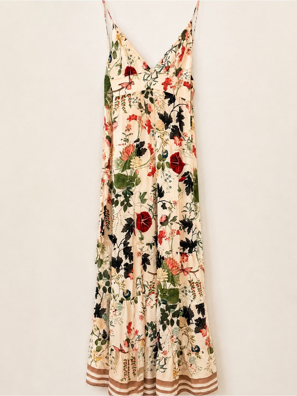 Alice + Olivia Botanical Floral Maxi Dress Size 0 Silk Feel Resort Dress